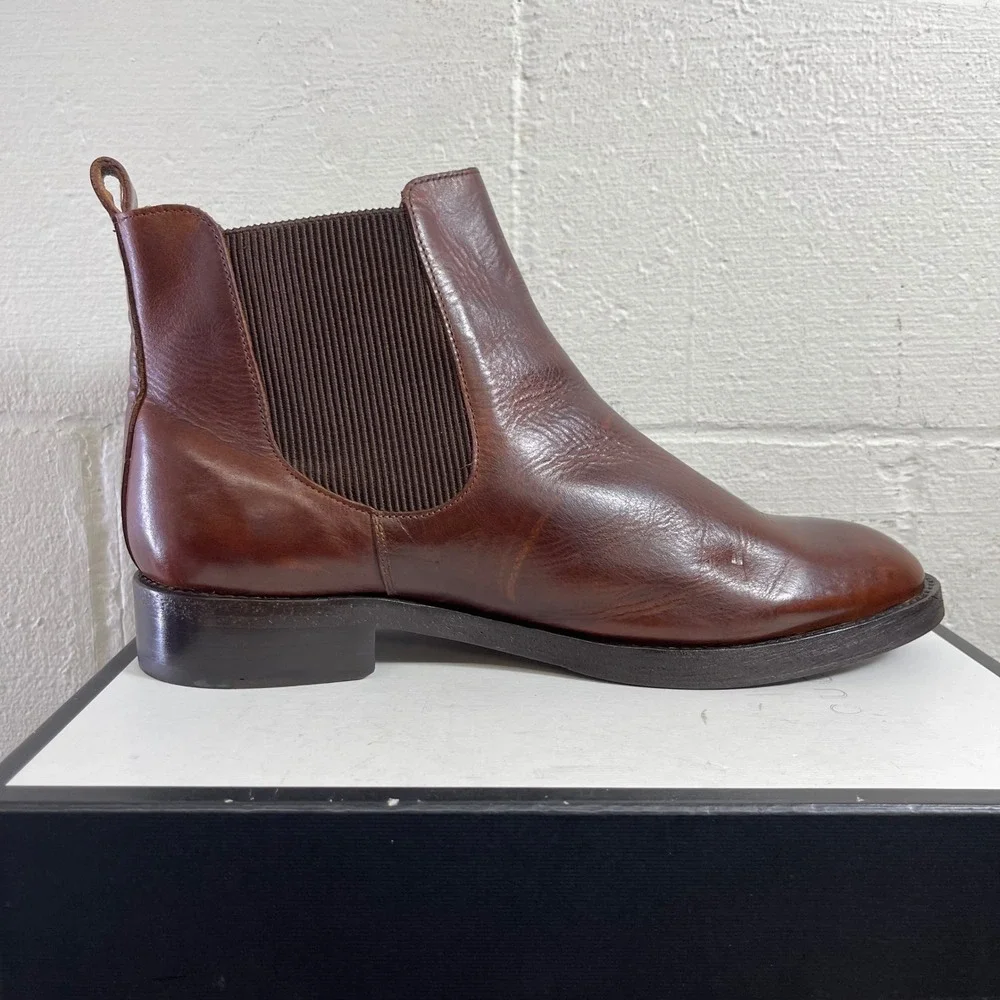 Mark Nason‎ Eastwood Franco Brown Leather Chelsea Boots Pull On Men's Size 13 US